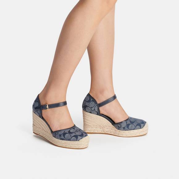 NWT Coach Outlet Raine Espadrille In Signature Denim - Picture 6 of 6